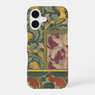 Funda Para iPhone 16 Arte Nouveau Verde Salvia Pendiente Mariposa Abubi