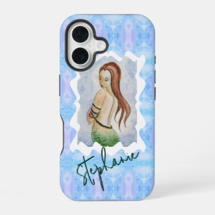 Funda Para iPhone 16 Arte Original Acuarela de Sirena Personalizado