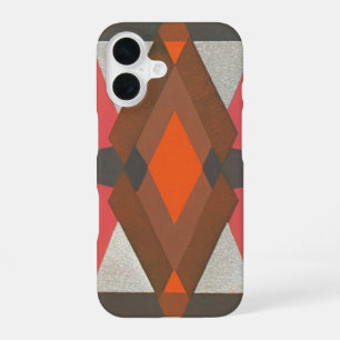 Funda Para iPhone 16 Arte Retro Deco Jazz Vintage Patrón de Diamante Cá