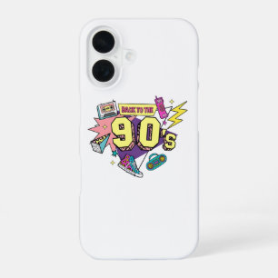 Funda Para iPhone 16 Arte Retro Negrita de Regreso a los 90