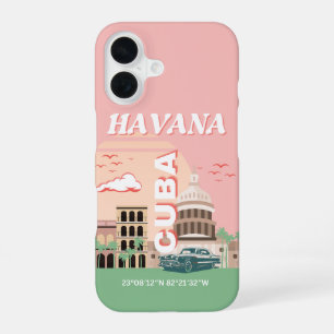 Funda Para iPhone 16 Arte retro vintage de La Habana Cuba