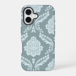 Funda Para iPhone 16 Arte Rococó Damask I Azul Huevo de Pato+Verde Turq
