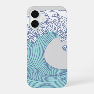 Funda Para iPhone 16 Arte vintage de olas de surf Ukiyo-e japonés Costa