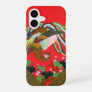 Funda Para iPhone 16 Arte vintage del ave fénix rojo japonés G.A. Audsl