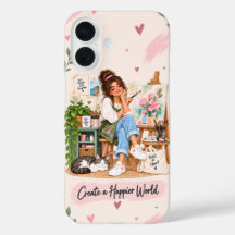 Funda para iPhone 16 Artista Crea un Mundo Más Fel