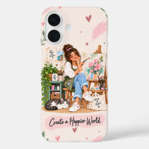 Funda para iPhone 16 Artista Crea un Mundo Más Fel