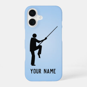 Funda Para iPhone 16 Artista marcial de Kung Fu en postura, tu nombre e