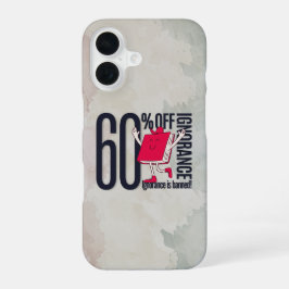 Funda Para iPhone 16 Artistic Watercolor Anti-Ignorance Book Quote 