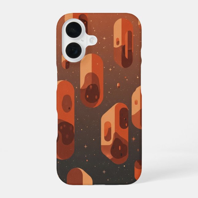 Funda Para iPhone 16 Asteroides Flotantes Vintage (Reverso )