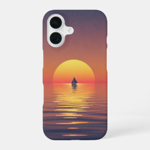 Funda Para iPhone 16 Atardecer Marino Vintage Cálido y Mínimo