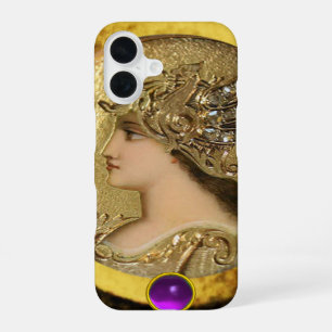 FUNDA PARA iPhone 16 ATENA CON GRIFFINES DE FANTASÍA Y GEMSTONE PURPLE