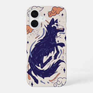 Funda Para iPhone 16 Aullido de Sombra – Lobo de Cráneo Místico