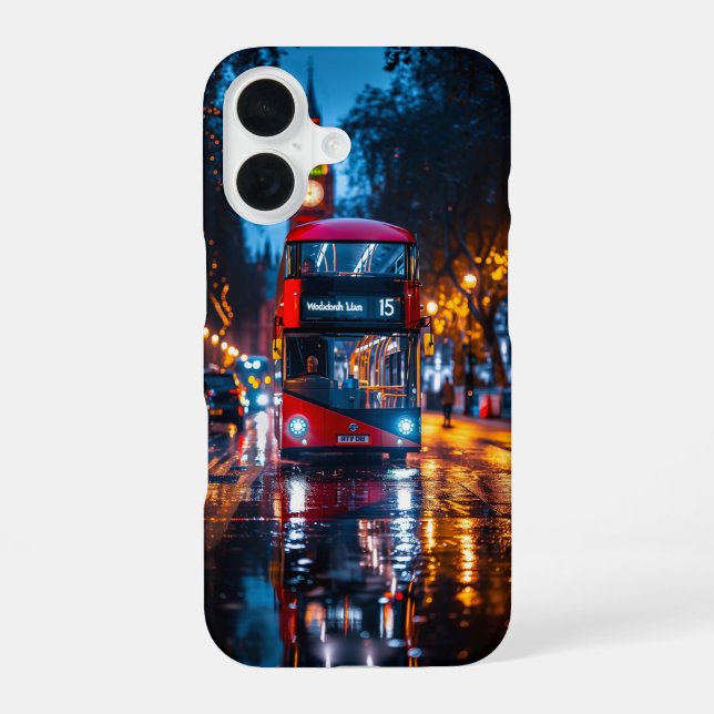 Funda Para iPhone 16 Autobús de Londres (Reverso )