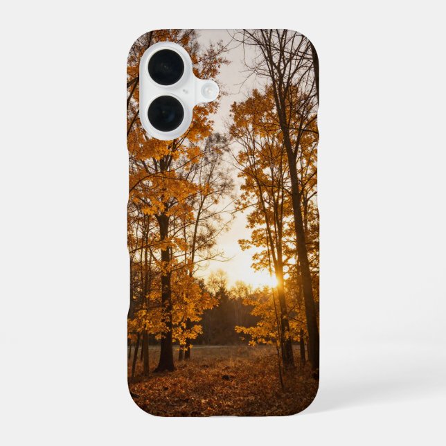Funda Para iPhone 16 Autumn Forest Sunset Phone Case (Reverso )