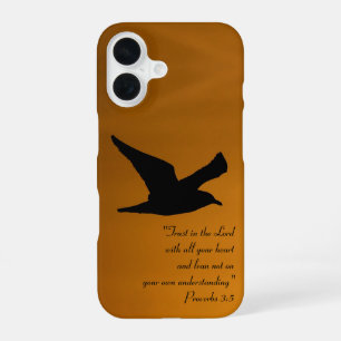 Funda Para iPhone 16 Ave cielo amarillo al atardecer en versículo de la