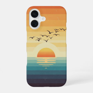 Funda Para iPhone 16 Aves Marinas Voladoras Vintage
