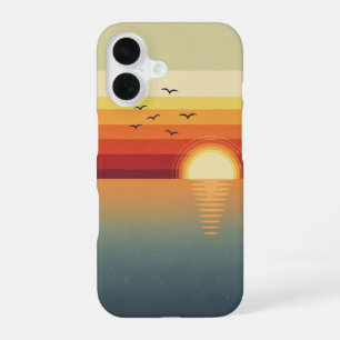 Funda Para iPhone 16 Aves Retro sobre el Océano