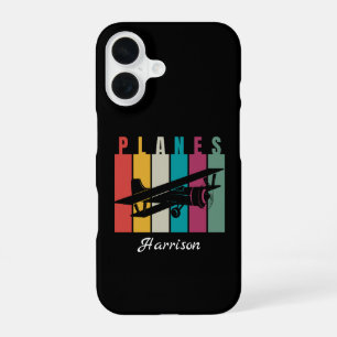 Funda Para iPhone 16 Aviones,Tipografía,Aviación,Minimalista,Personaliz