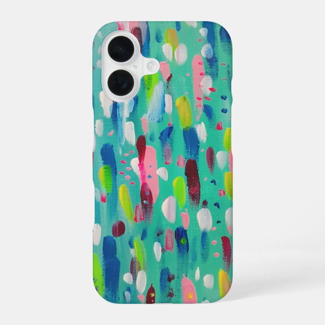 Funda Para iPhone 16 Azul abstracto de primavera  (Reverso )
