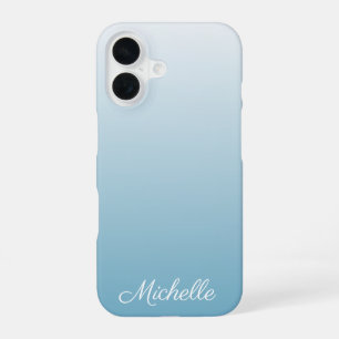 Funda Para iPhone 16 Azul ángel gradiente ombre personalizado
