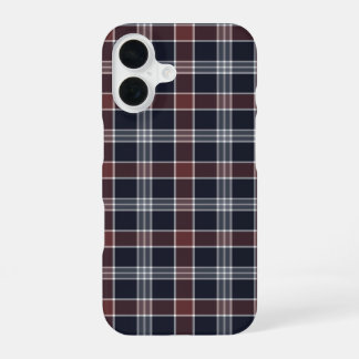 Funda Para iPhone 16 Azul Marino y Cuadro Burgundy