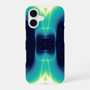 FUNDA PARA iPhone 16 AZUL TURQUESA AGUA BLANCO ONDAS DE LUZ