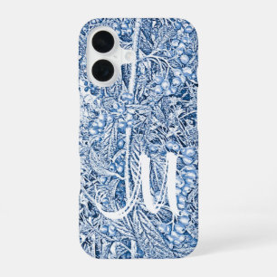 Funda Para iPhone 16 Azul Vintage a Monograma