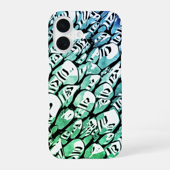 Funda Para iPhone 16 Azul y Verde (Reverso )