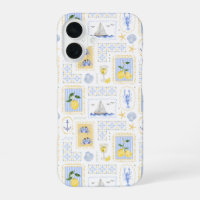Azulejo Azul Mediterráneo Limón Amarillo Costero
