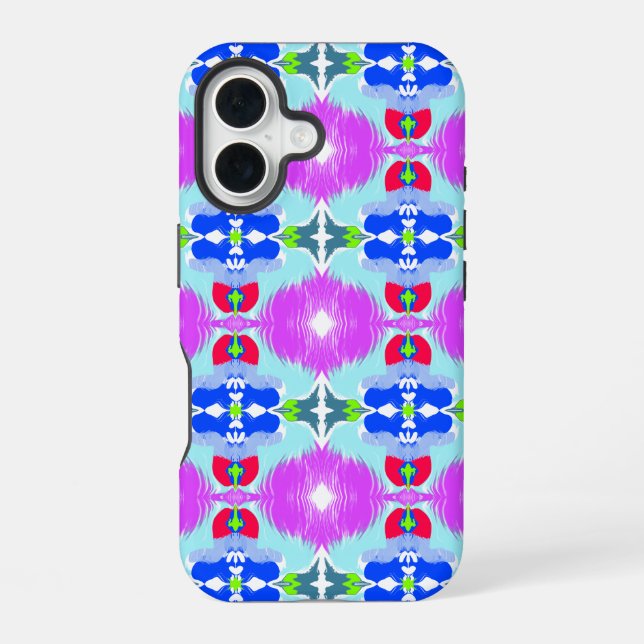 Funda Para iPhone 16 Azure Bloom Kaleidoscope (Reverso )