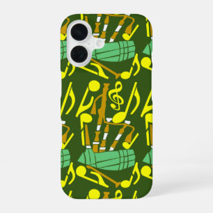 Funda Para iPhone 16 Bagpipes Yellow Music Notes