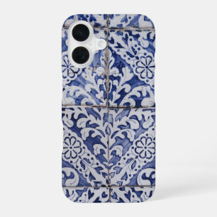 Funda Para iPhone 16 Baldosas portuguesas - Azulejo Floral azul y blanc