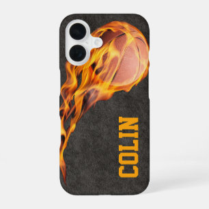 Funda Para iPhone 16 Baloncesto Ardiente Personalizado