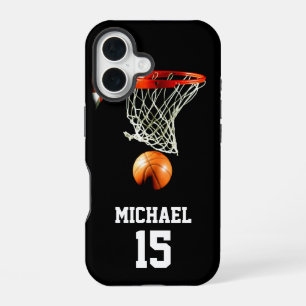 Funda Para iPhone 16 Baloncesto Tu Nombre