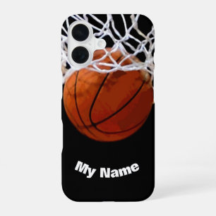 Funda Para iPhone 16 Baloncesto tu nombre Personalizado