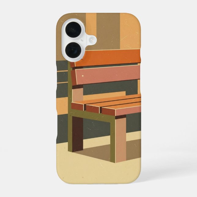 Funda Para iPhone 16 Banco Retro de Calle (Reverso )