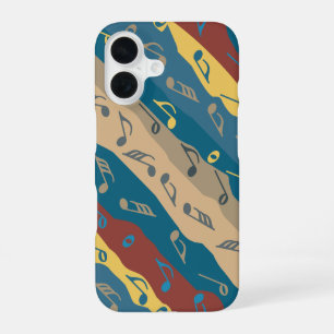 Funda Para iPhone 16 Bandas de notas de música coloridas