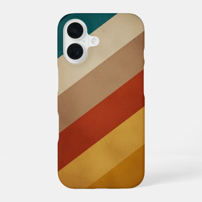 Funda Para iPhone 16 Bandas Retro Diagonales (Reverso )