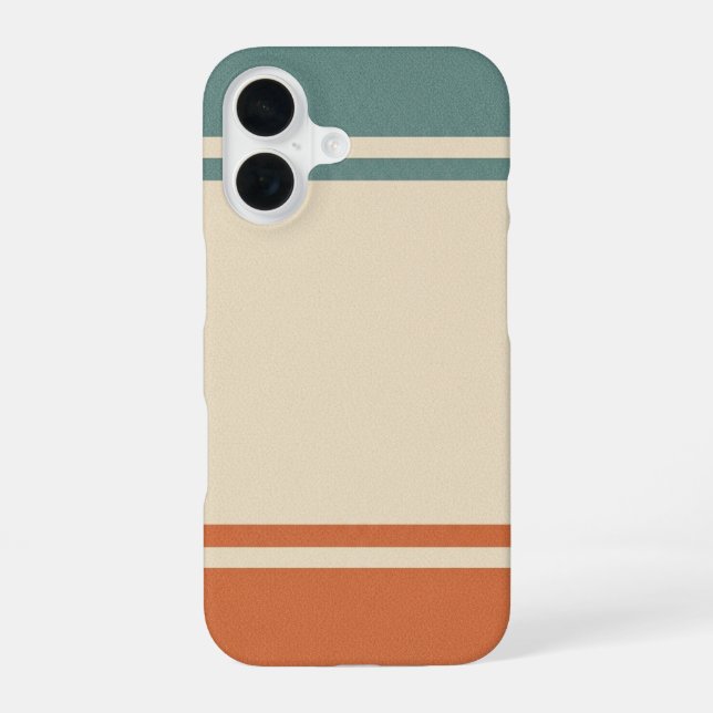Funda Para iPhone 16 Bandas Retro Dobles (Reverso )