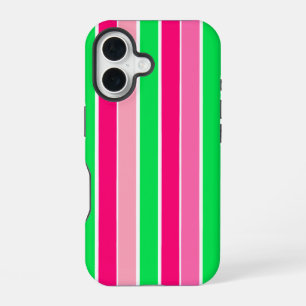 Funda Para iPhone 16 Bandas rojas y verdes audaces