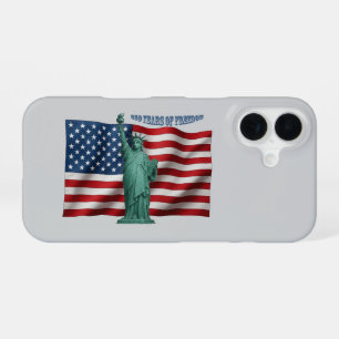Funda Para iPhone 16 Bandera Americana de 250 Años con la Estatua de la