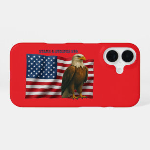 Funda Para iPhone 16 Bandera Americana de 250 Años con un Águila Calva