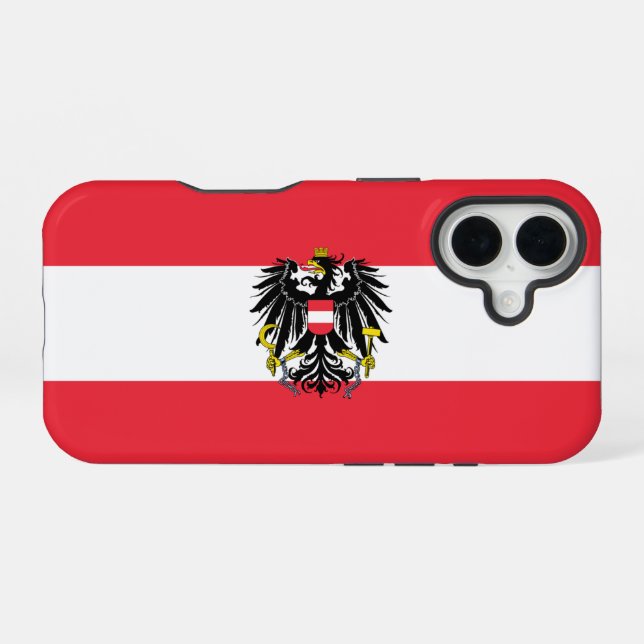 Funda Para iPhone 16 Bandera de Austria (Reverso Horizontal)