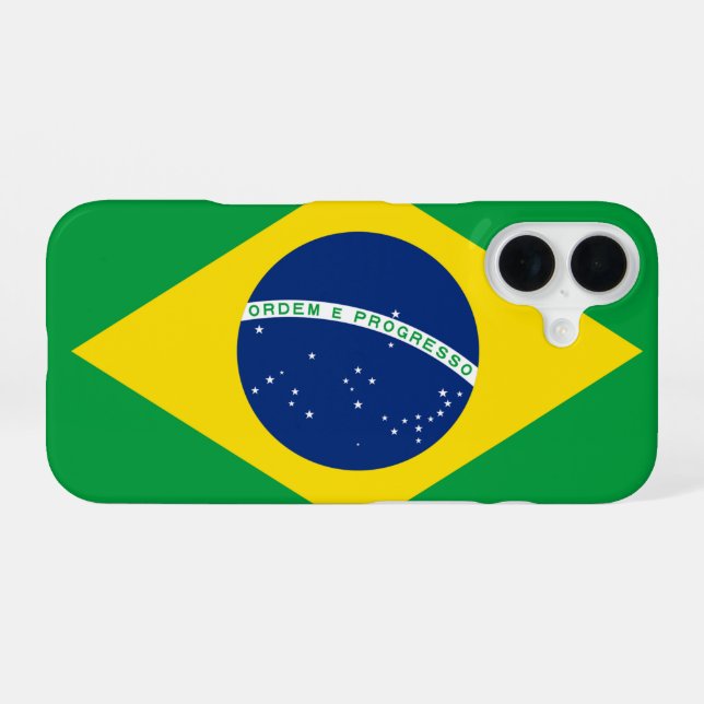 Funda Para iPhone 16 Bandera de Brasil (Reverso Horizontal)