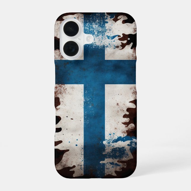 Funda Para iPhone 16 Bandera de Finlandia (Reverso )