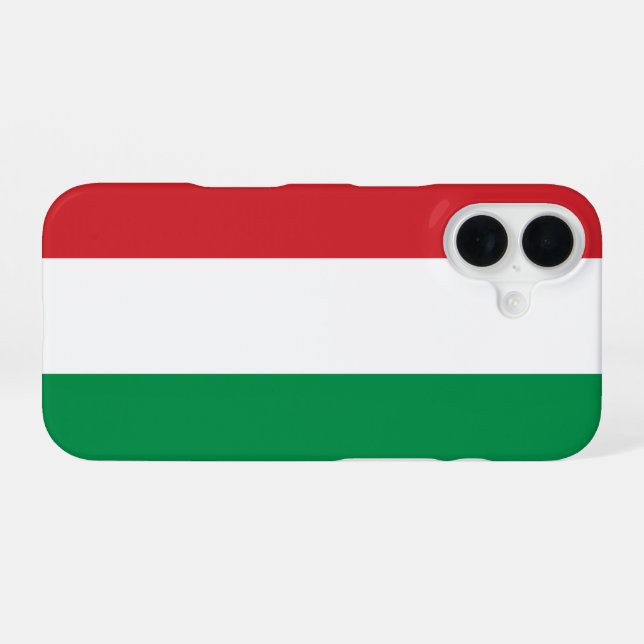 Funda Para iPhone 16 Bandera de Hungría (Reverso Horizontal)