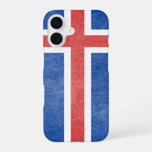 Funda Para iPhone 16 Bandera de Islandia Grunge
