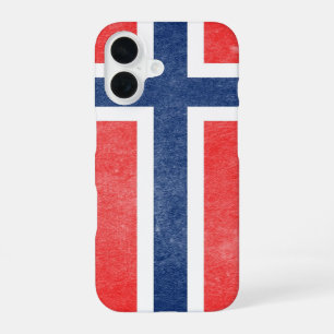 Funda Para iPhone 16 Bandera de Noruega Grunge