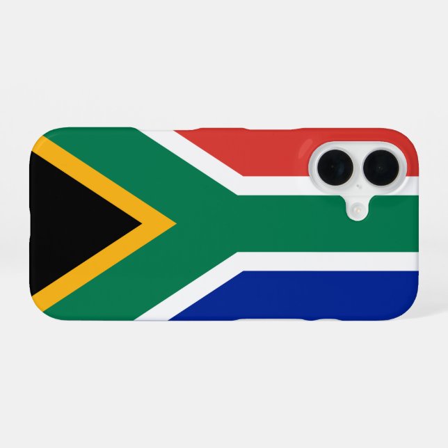 Funda Para iPhone 16 Bandera de Sudáfrica (Reverso Horizontal)