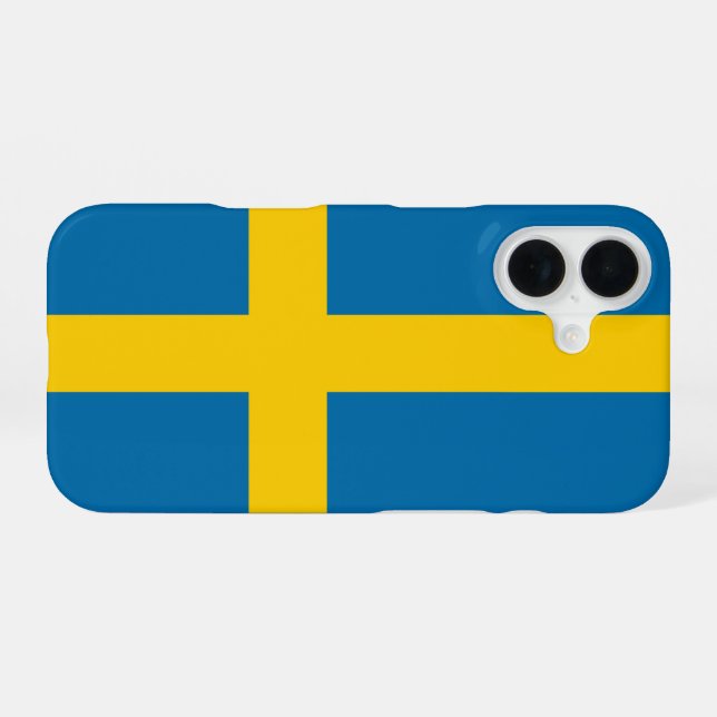 Funda Para iPhone 16 Bandera de Suecia (Reverso Horizontal)